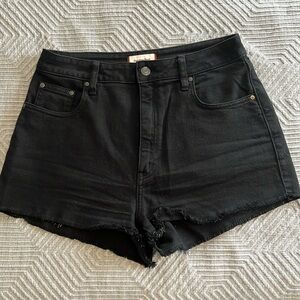 Black Stretchy Denim Shorts